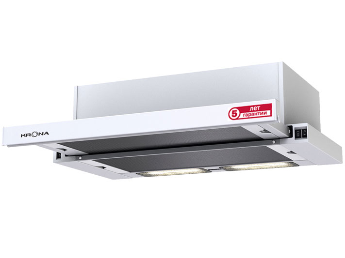 1273971 Вытяжка телескопическая KRONA KAMILLA 6002DNWH белый/белый STDN-0012060 - Вид №1