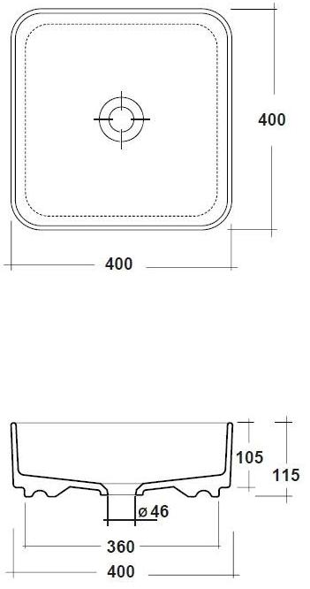 Sma42qu40001 Накладная раковина на столешницу  овальная Olympia Ceramica Smash - Вид №3