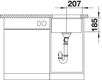523726 Кухонная мойка Blanco Subline 375-U Ceramic белый  Blanco Subline Белый - Вид №3