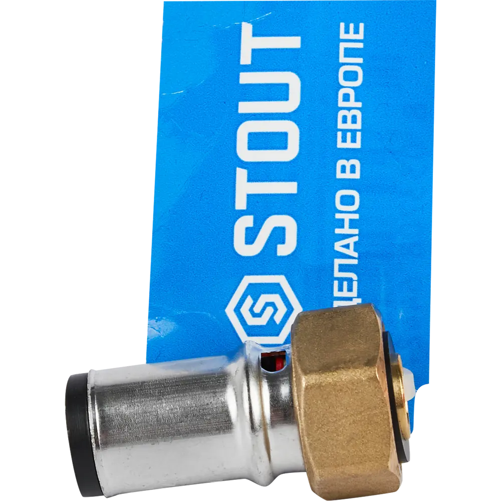 82306157 Муфта комбинированная Stout 1/2"x16 мм ВР латунь SFP-0016-001216 STLM-0024312  - Вид №2