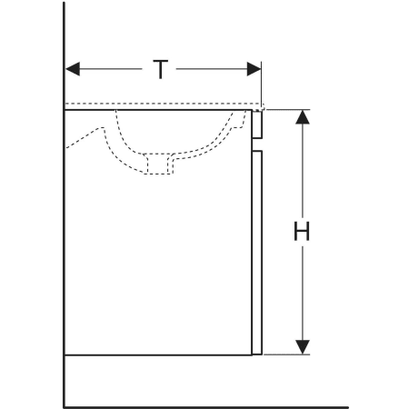 869558000 Шкафчик для встраиваемой раковины Geberit Renova Plan, с одним выдвижным и одним внутренним выдвижным ящиком Geberit  - Вид №4
