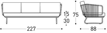 Varaschin Диван с обивкой из синтетического волокна с витой веревкой Babylon 1743 - Вид №13