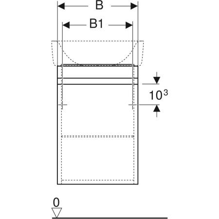 869051000 Шкафчик для раковины Geberit Renova Plan, с одной дверью Geberit  - Вид №3