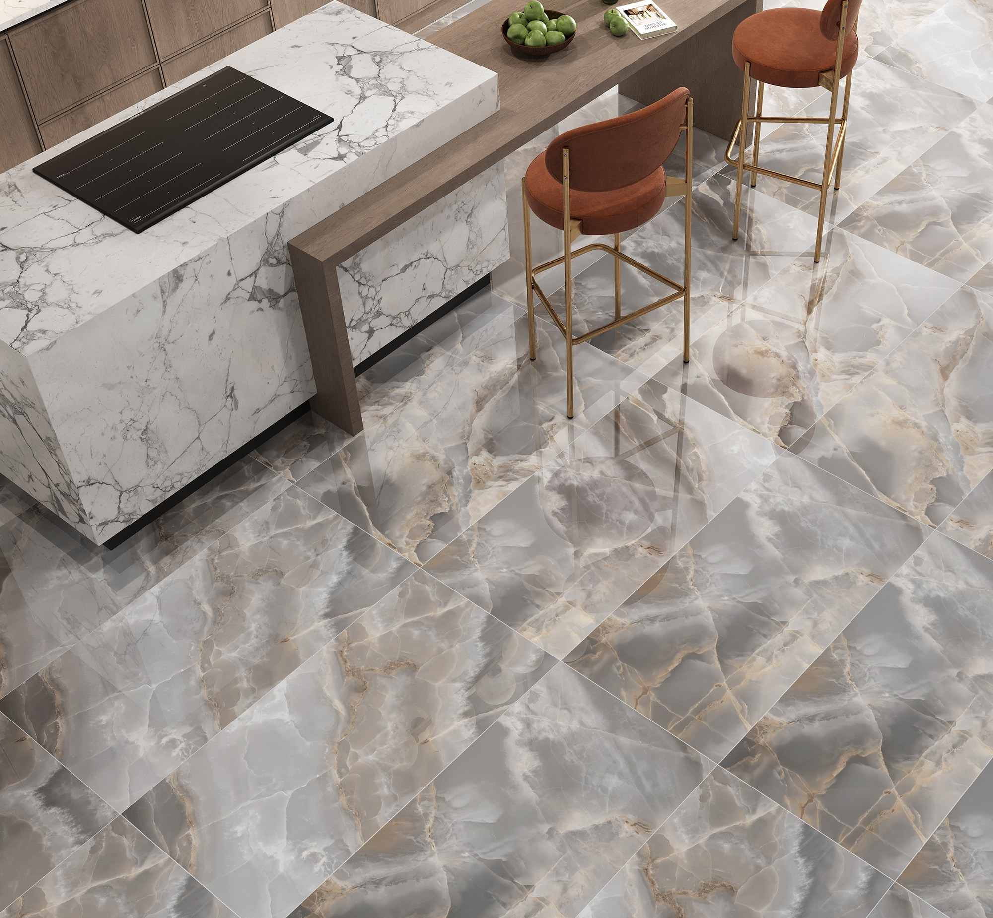 ONYX ROYAL — Керамогранит с душой оникса FP1038-A Arcadia Ceramica