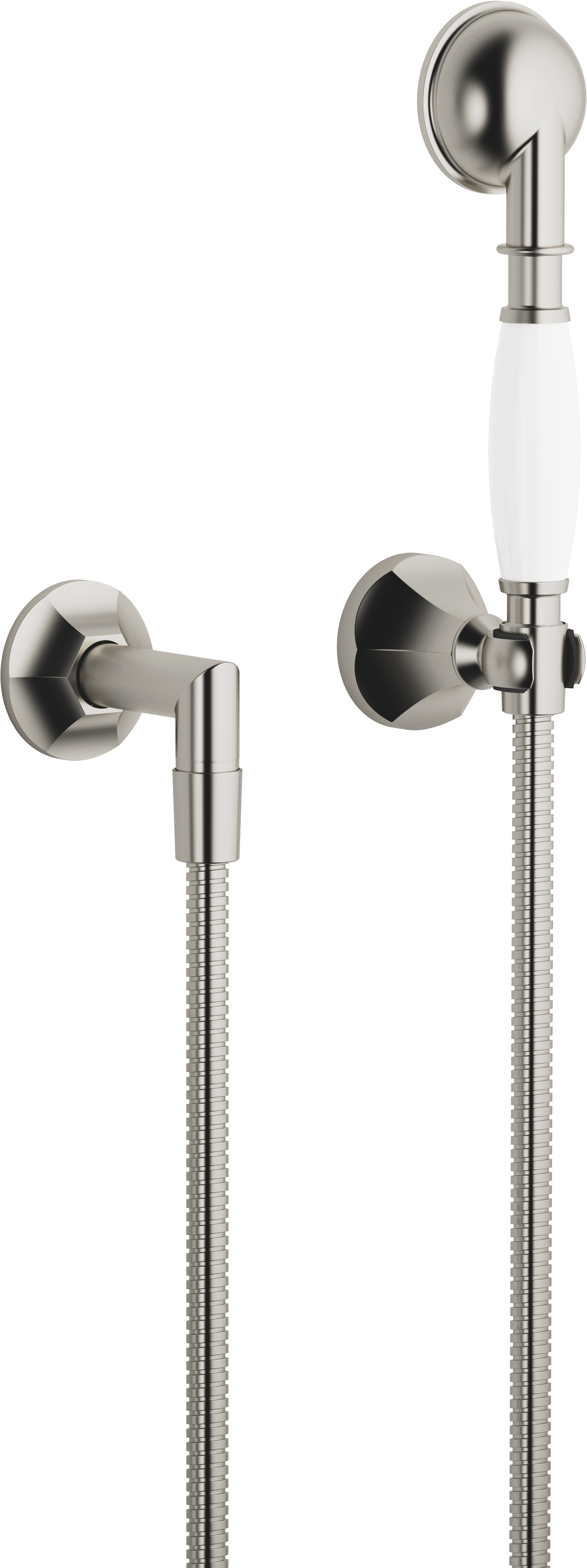 МЭДИСОН Набор для ручного душа с отдельными розетками - матовая платина