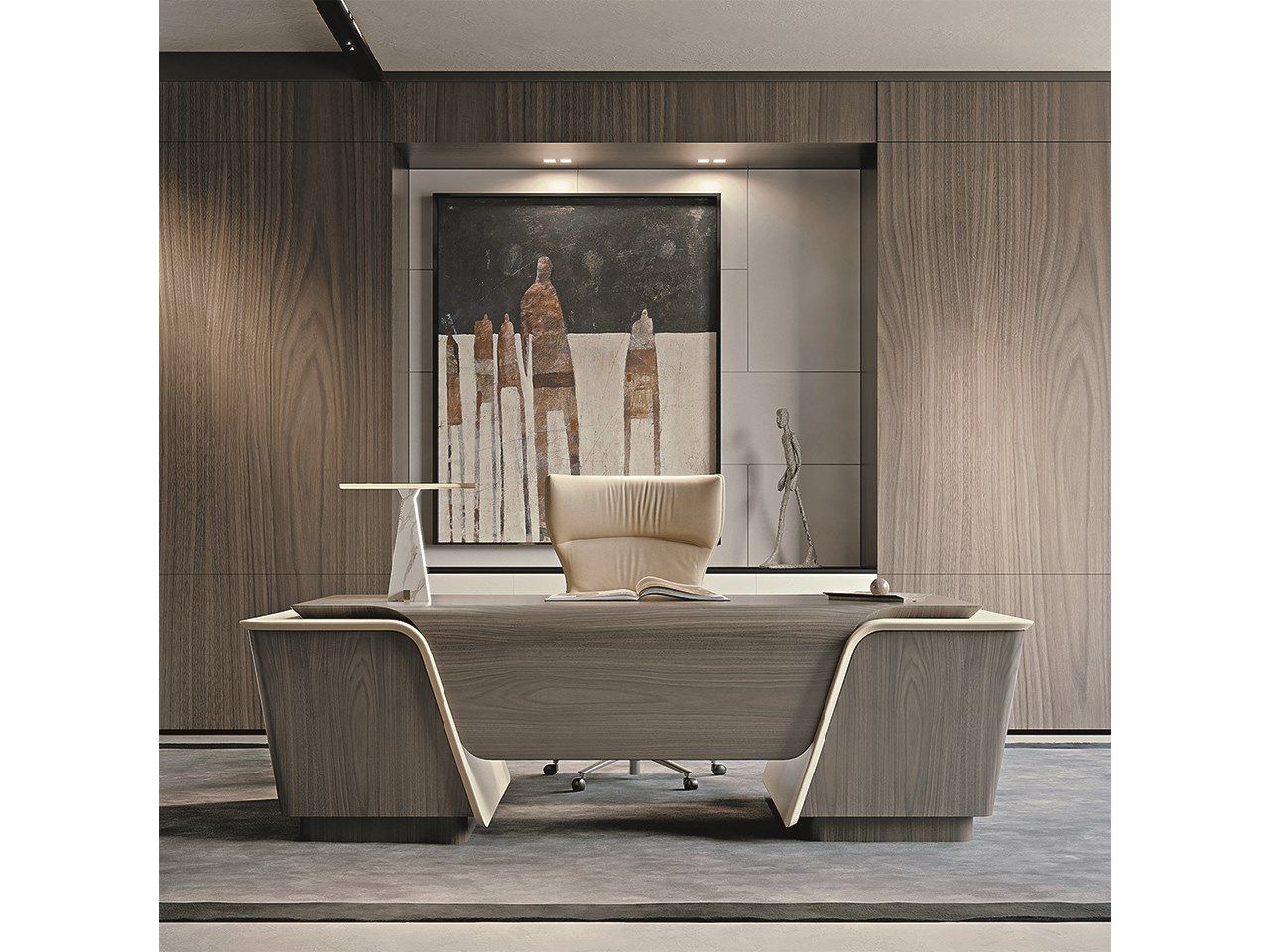 Прямоугольный письменный стол из орехового дерева с ящиками Turri ARCH-00103415 - Вид №2