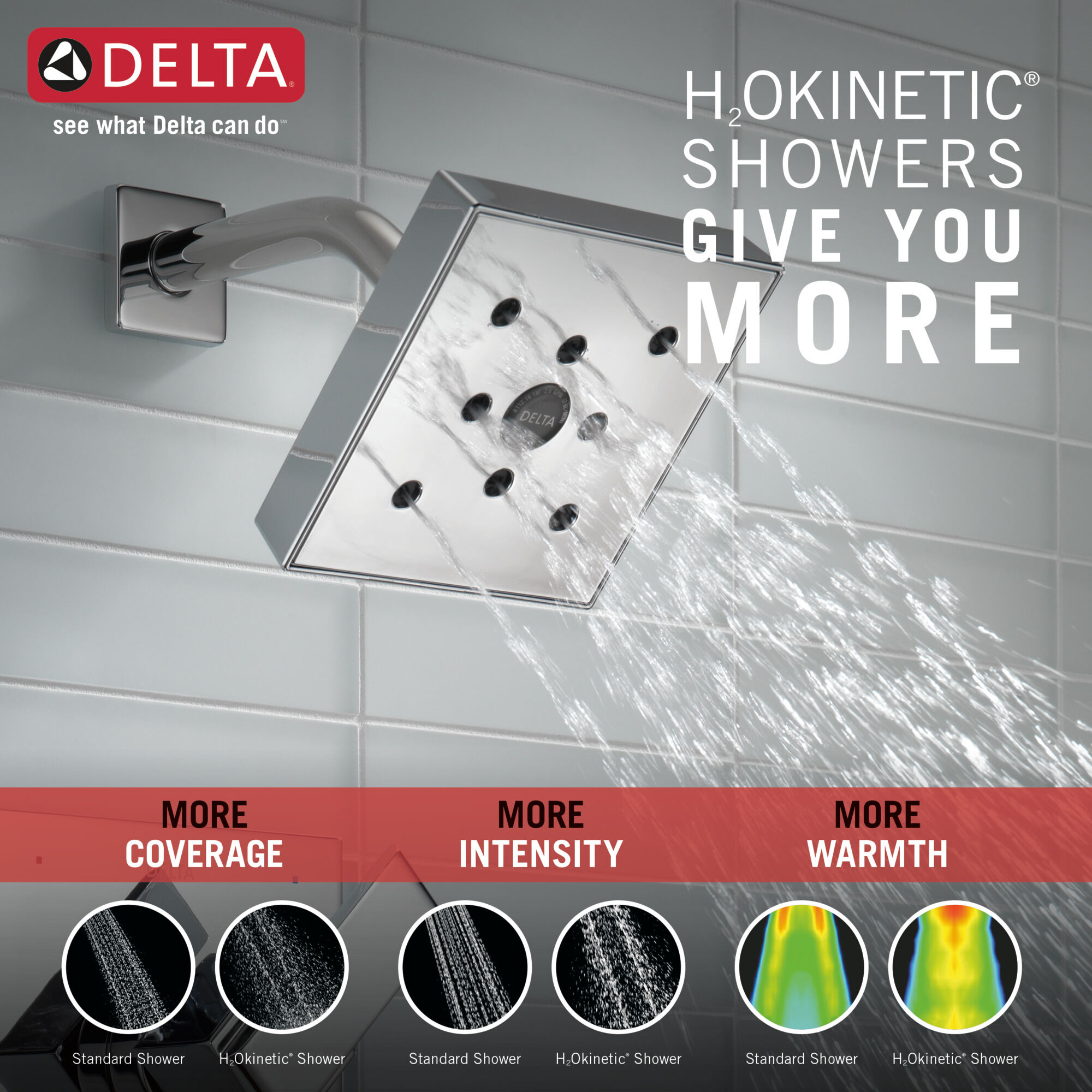 T14467 Monitor® 14 Series H2Okinetic® для ванны и душа Delta Faucet Ara Хром - Вид №1