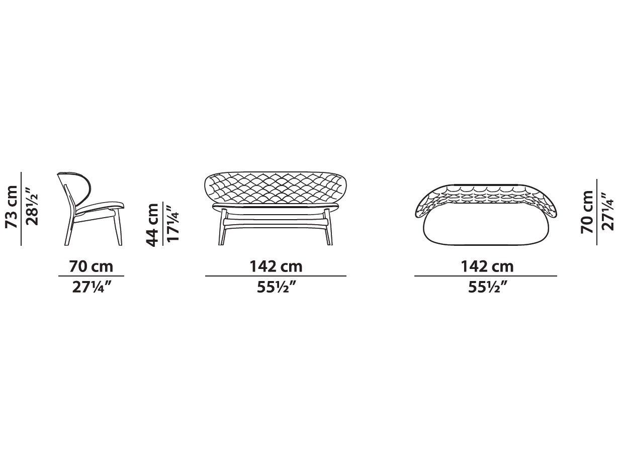 2-местный кожаный капитонный диван Baxter Dalma ARCH-00106020 - Вид №3