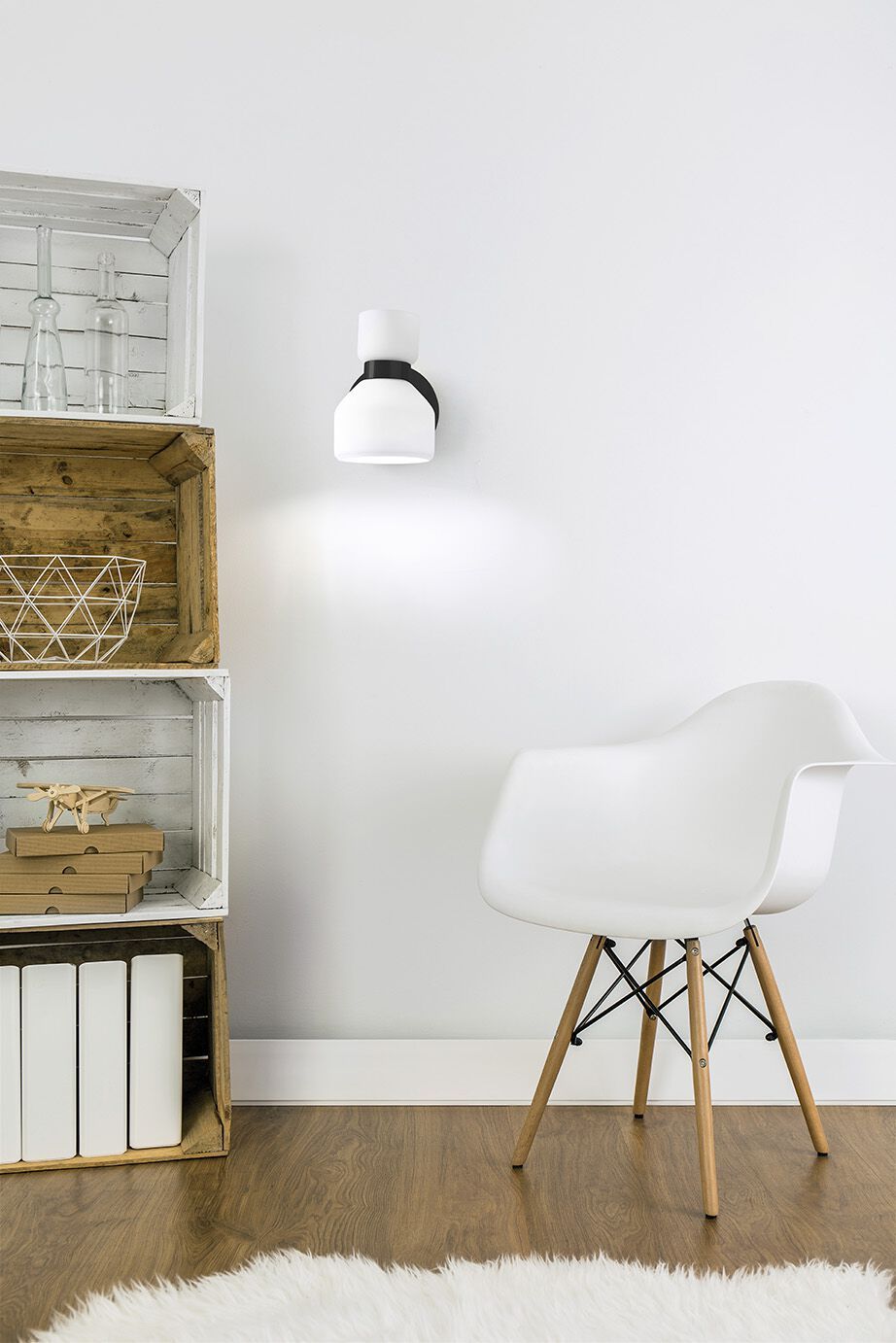 Поворотный настенный светильник из опалового стекла и латуни Miloox ARCH-00087872 - Вид №4