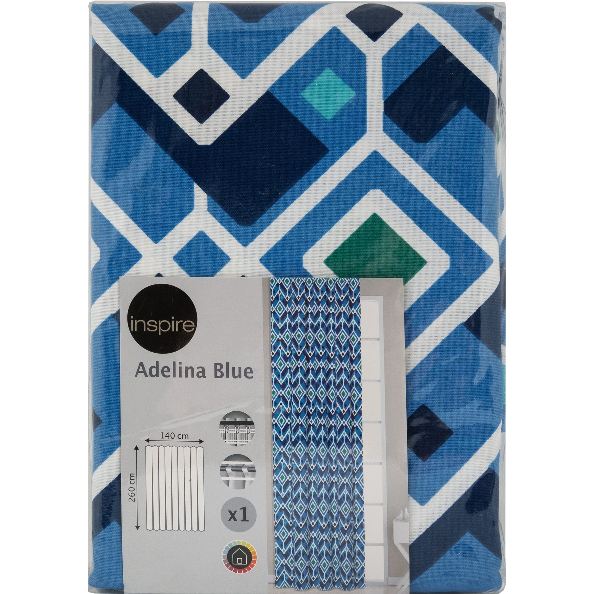 82135883 Штора на ленте «Adelina», 140х260 см, геометрия, цвет синий/голубой Santreyd  - Вид №4