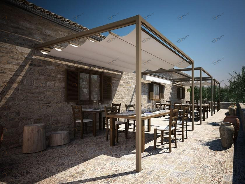 Giulio Barbieri Пристенная пергола из алюминия и пвх со сдвижной крышкой sun-id-1377265