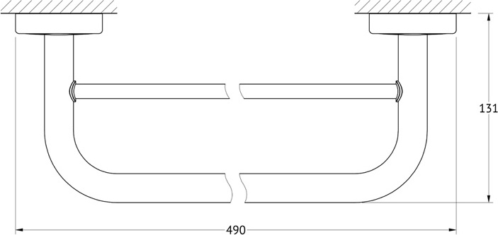 KD-26 C Штанга для полотенца двойная 45 cm FBS Luxia - Вид №1