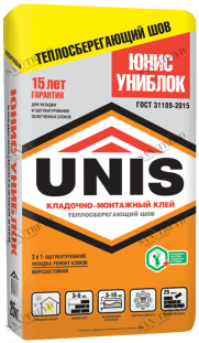 Клей кладочно монтажный Юнис Униблок 25кг Unis 521
