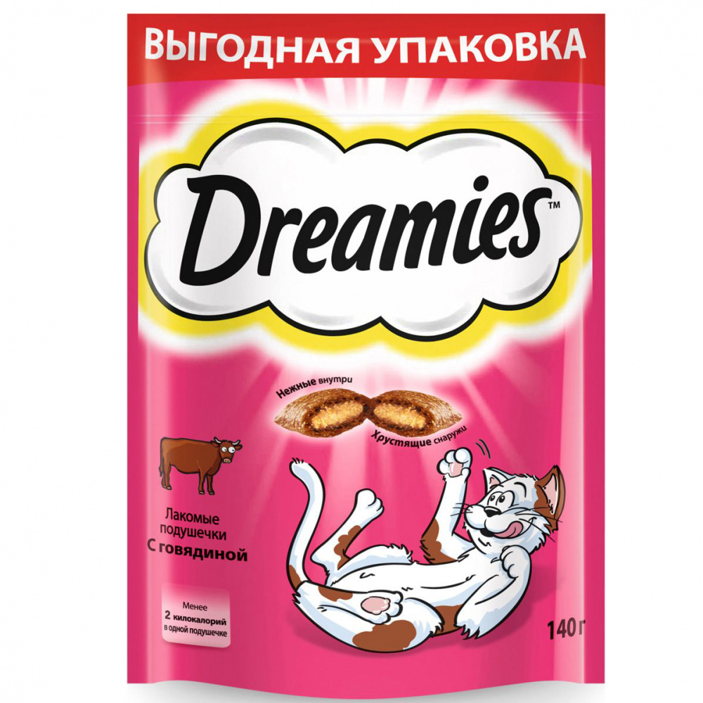 ПР0048335 Лакомство для кошек с говядиной 140г Dreamies 