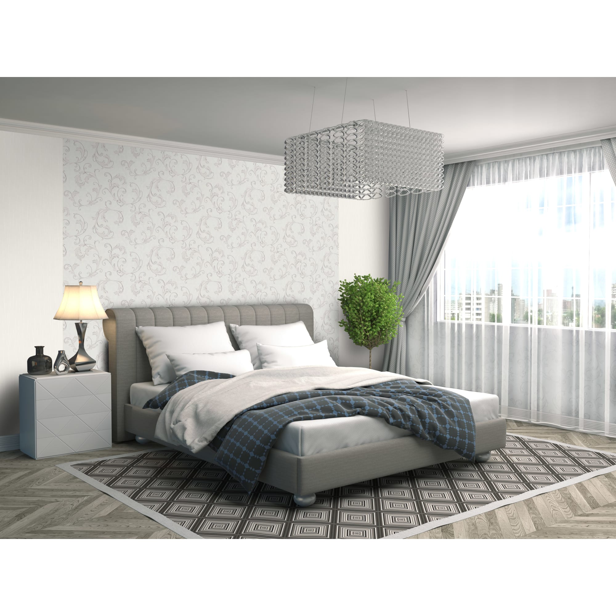 82105938 Обои MW 159018-10, на флизелиновой основе, цвет белый, 1.06х10 м Mone Santreyd  - Вид №3