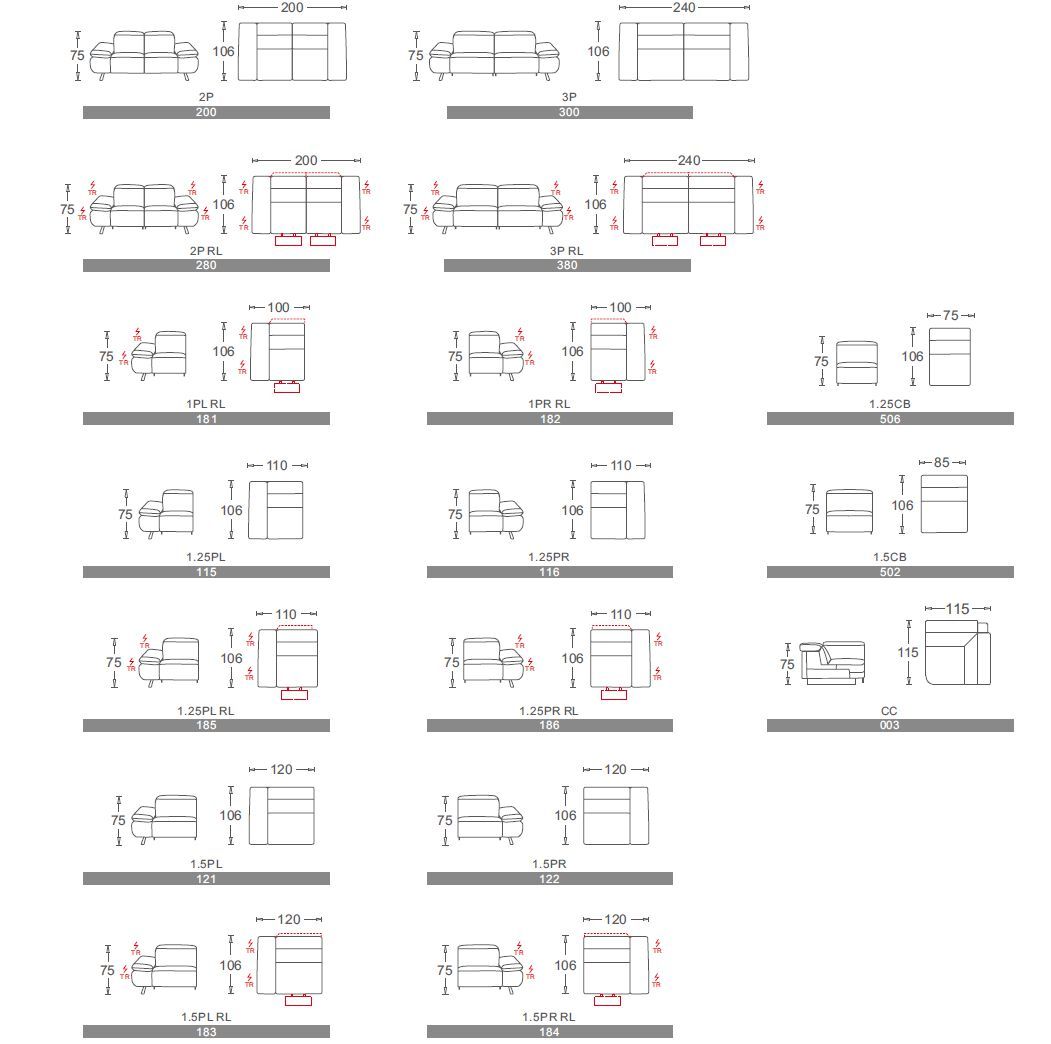 Кожаный диван с электроприводом CAMPO DE' FIORI 5373 ARCH-00127686 - Вид №19