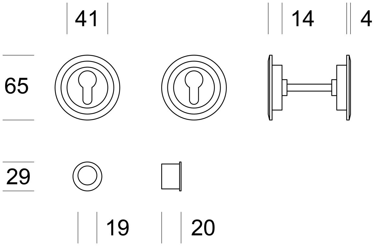Ento Утопленная латунная ручка Twin 5300sy - Вид №1