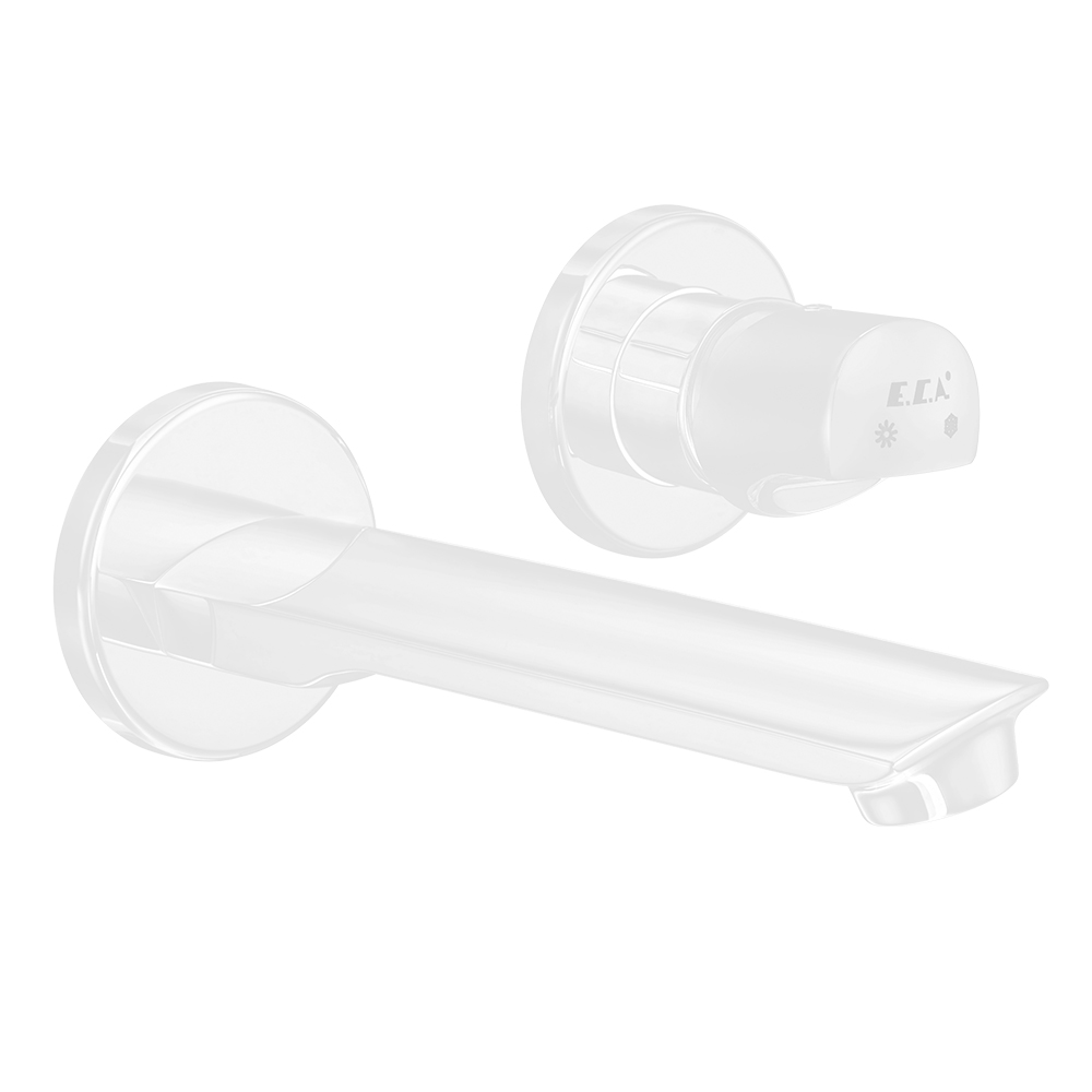 102167603c4st-yy  Myra Скрытая группа смесителей для раковины, устанавливаемая на поверхность - Двойная розетка - Белый матовый - Экономия воды Eca 