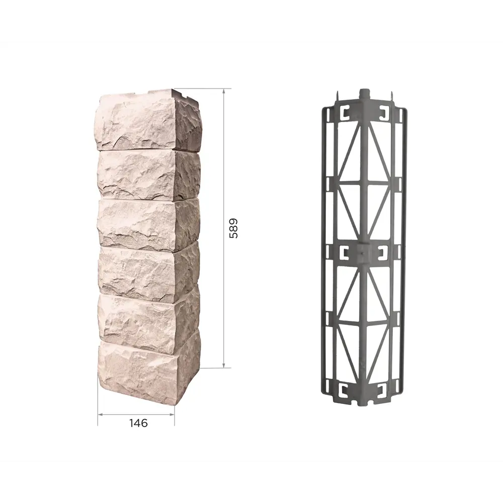 Угол наружный Fineber Скол цвет светло-бежевый STLM-2010819 - Вид №2