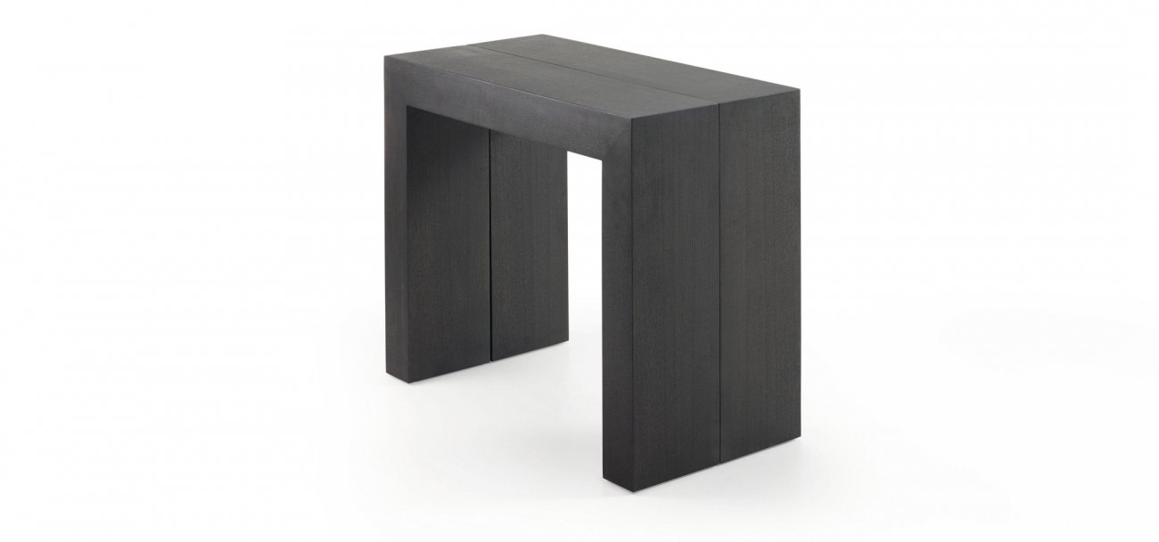 Обеденный стол раздвижной квадратный коричневый шпон 45-200 см Penta BARCELONA DESIGN  147028 Черный  - Вид №2