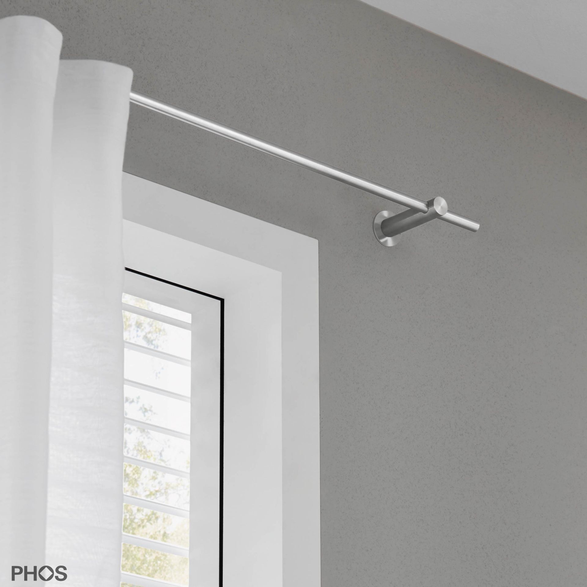 VS20-80-1200 Комплект карнизов: 120 см с 2 кронштейнами (небольшое расстояние от стены) PHOS  - Вид №1