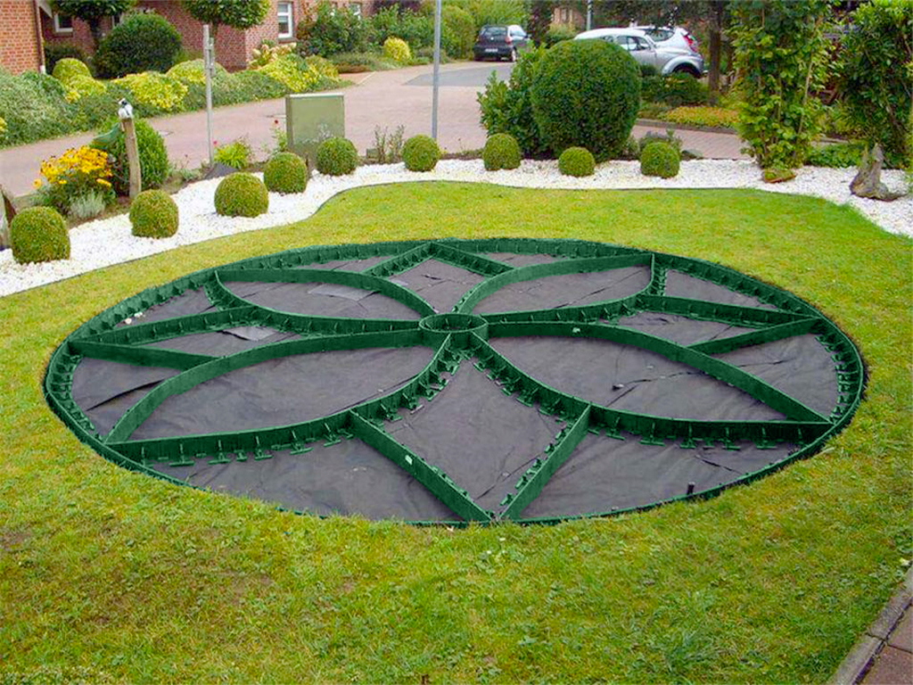 Пластиковый бордюр 45 мм, длина 1 м, зелёный ГеоПластБорд GPBST-33 - Вид №1