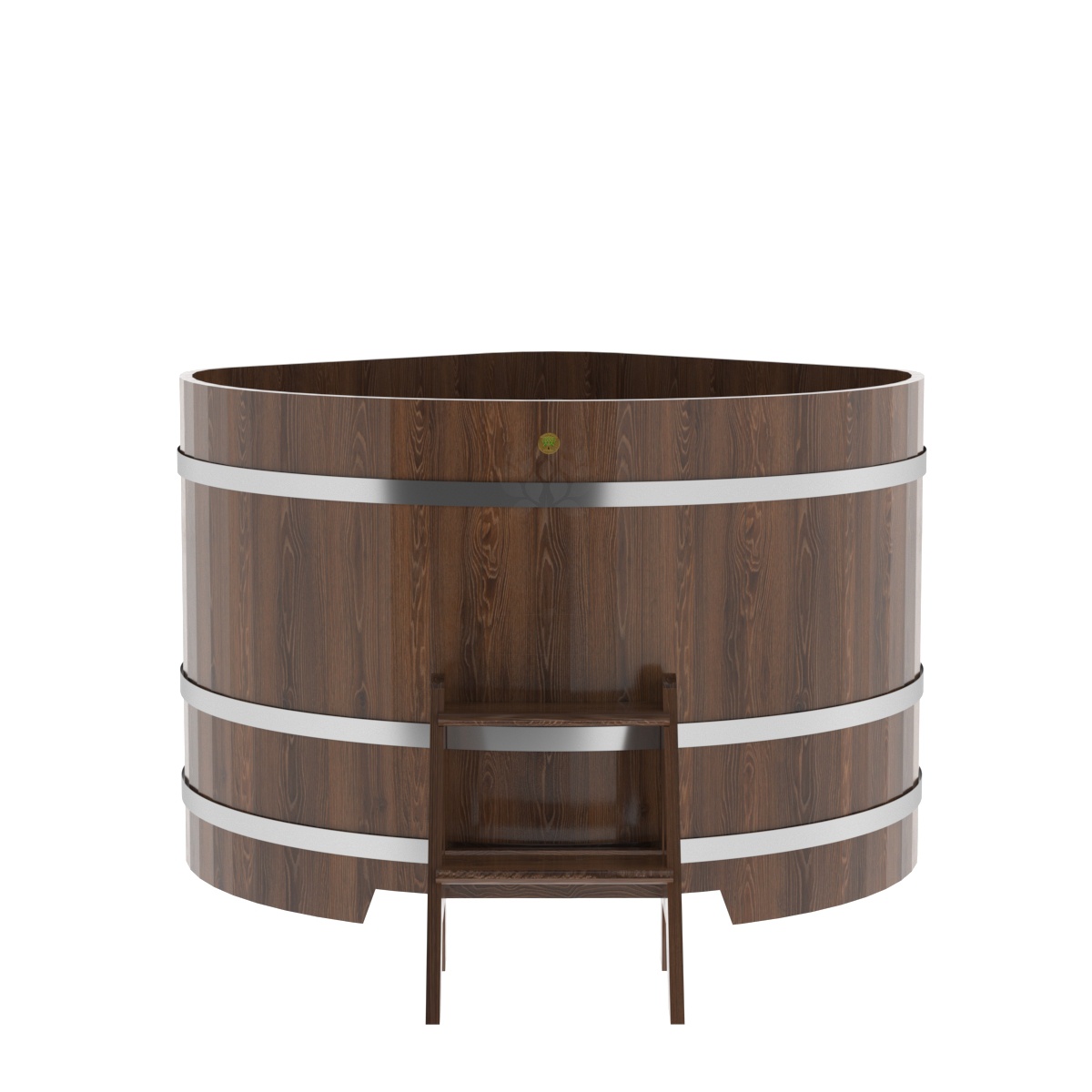 1362 Купель угловая из дуба 1,37х1,37х1,0 морёная Alyarus  - Вид №3