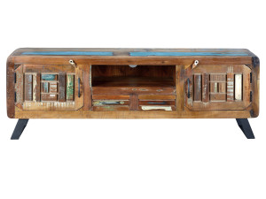 Деревянный низкий ТВ-шкаф