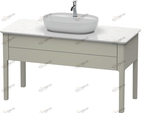 LU956106060 Тумбочка для консоли напольная Luv #LU9561 1338 x 570 мм Серо-коричневый шелковисто-матовый лак Duravit