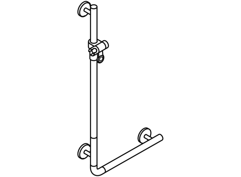 950.33.2S91 Угловая ручка с держателем для душа, нестандартная длина HEWI Greifen  - Вид №3