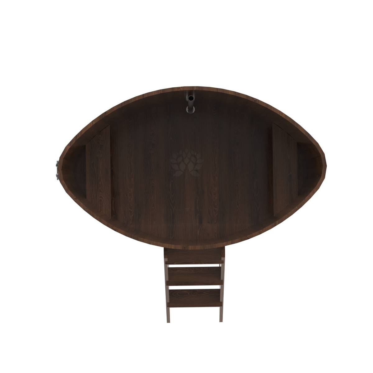 1331 Купель овальная из дуба 1,15х1,83х1,2 морёная Alyarus  - Вид №4