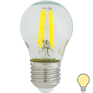 Лампа светодиодная Osram E27 220 В 5 Вт шар 600 лм, тёплый белый свет