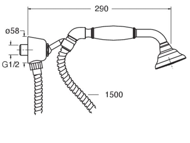 Настенный ручной душ с системой защиты от накипи с гибким CRISTINA Rubinetterie дополнения для душа / ванны / умывальника-Shower &amp ARCH-00043498 - Вид №2