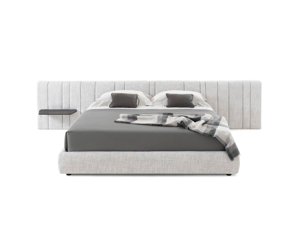 Двуспальная кровать из ткани со встроенными тумбочками с мягким изголовьем Giorgetti KARPHI NAP ARCH-00007402