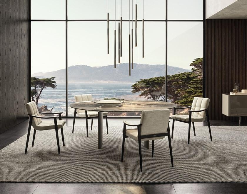 Minotti Круглый мраморный стол Linha sun-id-1419239 - Вид №1
