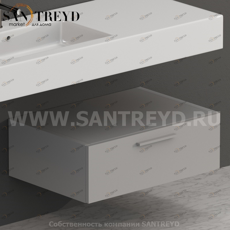 S07024NO2 Тумба с 1 ящиком 70 см серая Globo ARREDO WOOD Италия Ceramica Globo