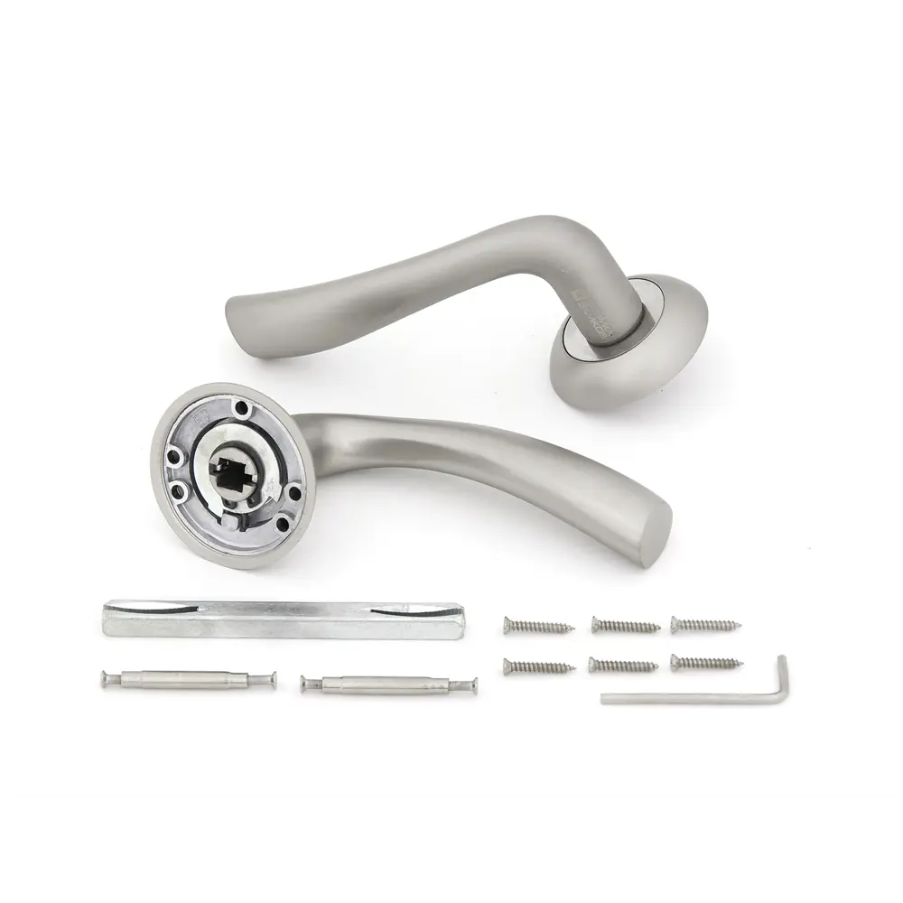 Дверные ручки Фабрика Замков A 113 PC, без запирания, комплект, цвет матовый хром STLM-2152592 - Вид №1