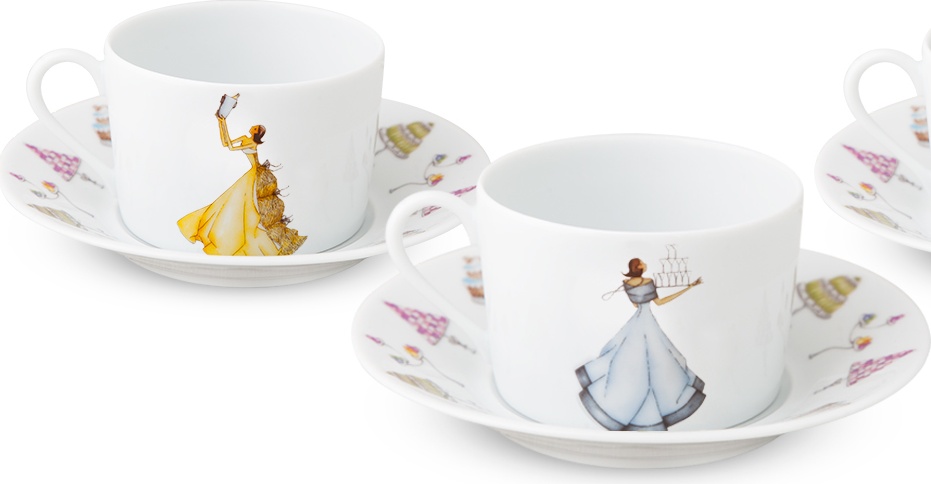 10550855 Haviland Набор из 4 чашек чайных 200мл "Мадам принимает гостей" Фарфор 