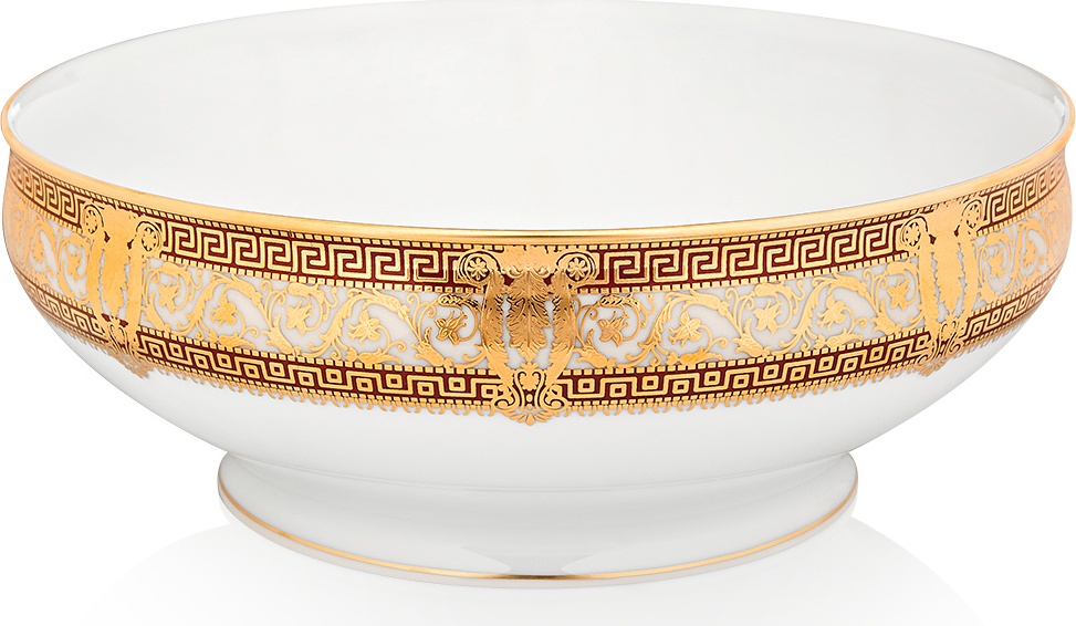 10585601 Haviland Блюдо круглое глубокое 31,5см "Салон Мюрат" (вишневый, золотой декор) Фарфор, Керамика 