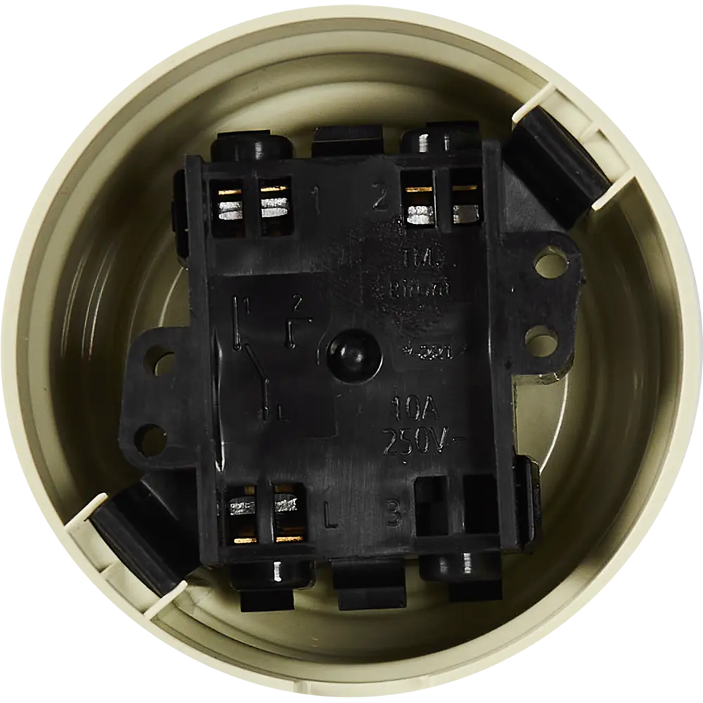 Выключатель Electraline одноклавишный глянцевый слоновая кость 84229198 Лофт STLM-0047232 - Вид №2