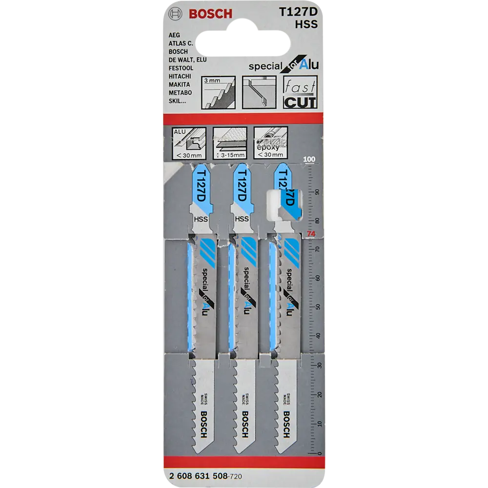 Пилка для электролобзика по металлу Bosch T127D чистый рез, 3 шт. 82582071 STLM-2101810 BOSCH PROFESSIONAL  - Вид №3