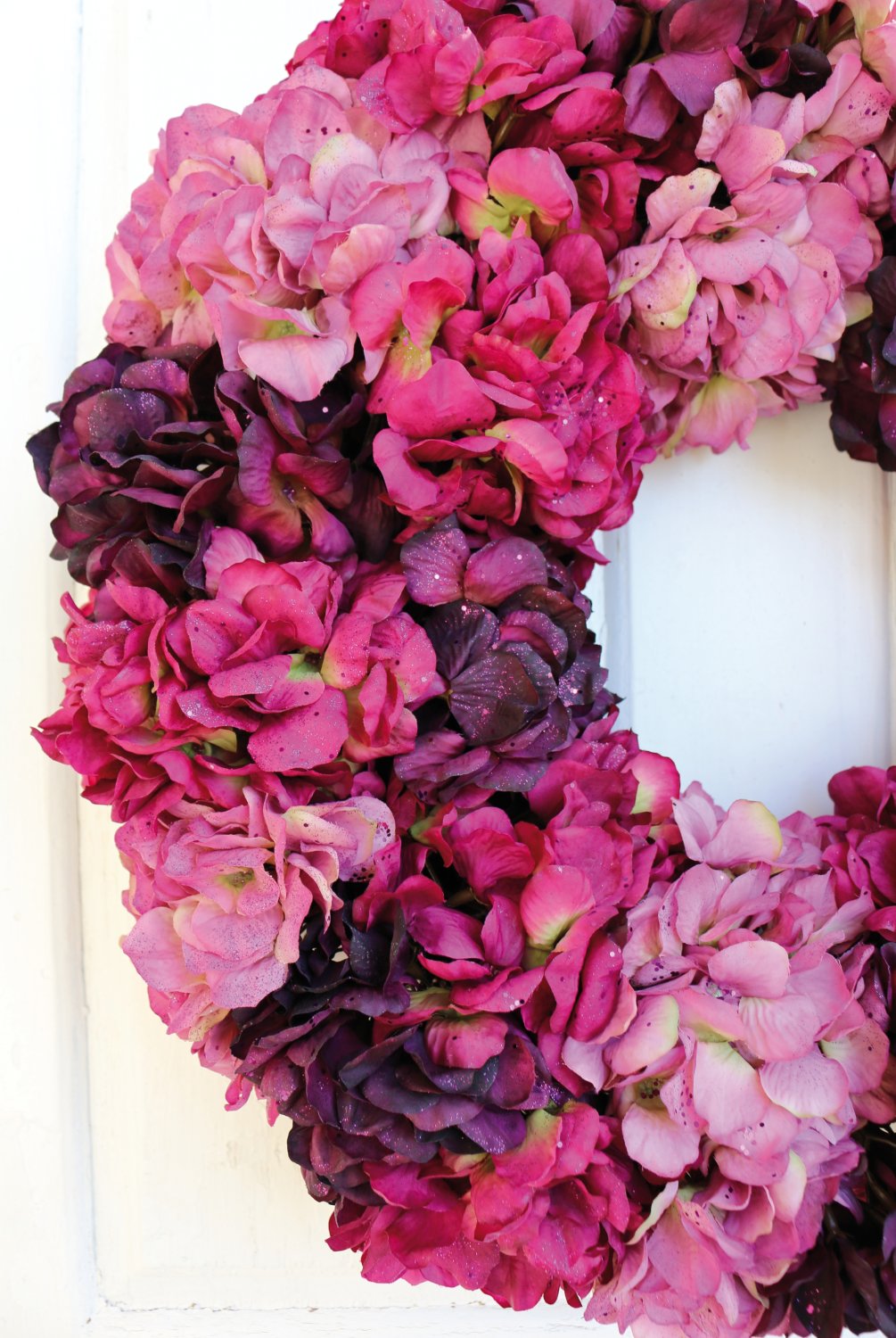 2010 231 a3 Искусственный венок из гортензии с глиттером, Ø 55 см, фиолетово-золотой H-andreas  - Вид №4