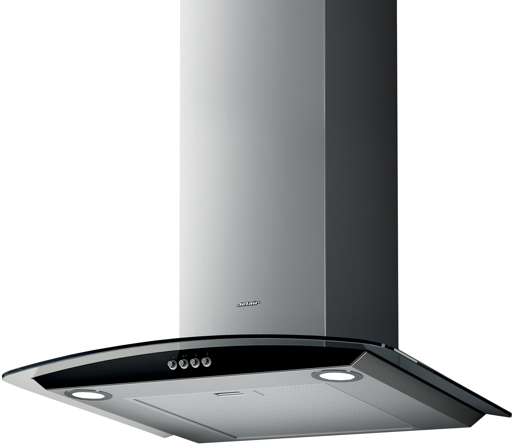 CLICK PB/A/60/IX/BL-PRF0099949A Вытяжки / декоративный дизайн, гнутое стекло, 60 см, кнопочное управление, 700 куб. м. , черная Jet Air Santreyd 