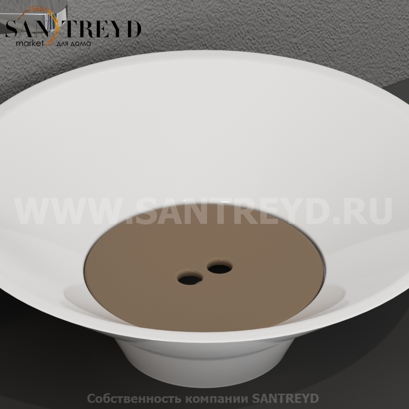 486081 Накладка на слив из керамики цвет Ореховый урбеч Kerasan Deco Италия