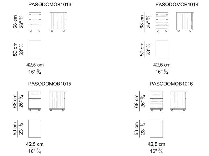 Кожаный офисный комод с колесами i 4 Mariani ARCH-00047884 - Вид №2