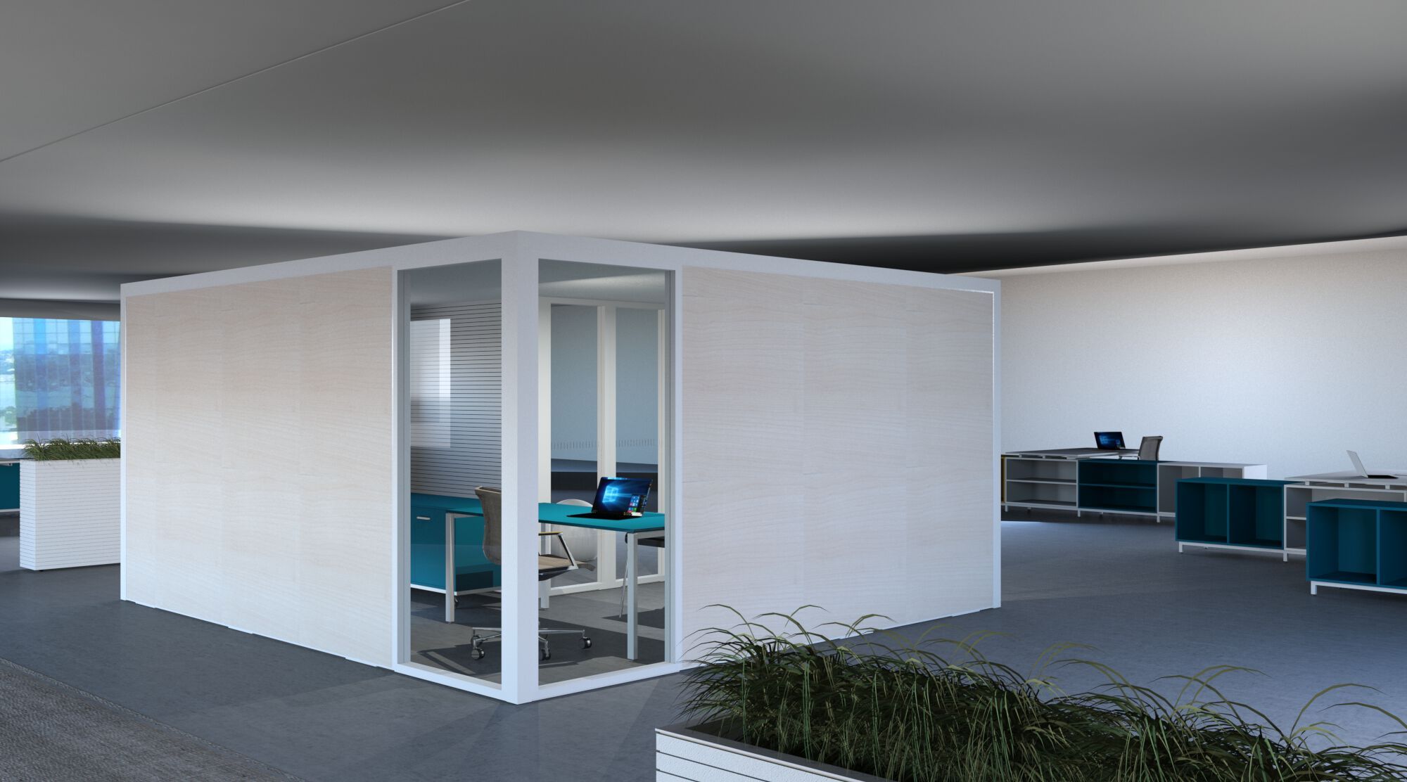 Многосторонняя акустическая офисная кабина со встроенным освещением Stefani Acoustic BOX ARCH-00151810 - Вид №6