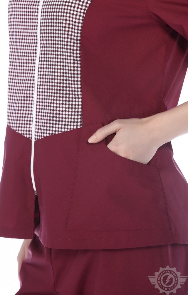 66100 Костюм "Грация" бордо  Одежда для обслуживающего персонала  размер 48 Спецодежда  - Вид №8