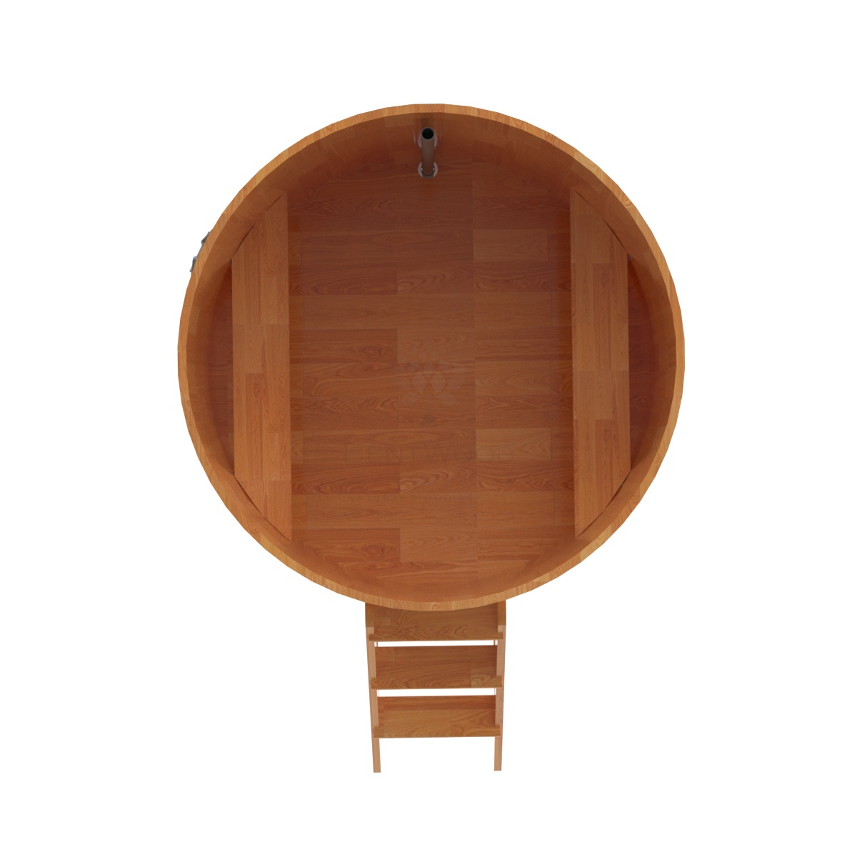 1523 Купель круглая из сращенных ламелей лиственницы d=1,50х1,2 натуральная Alyarus  - Вид №4