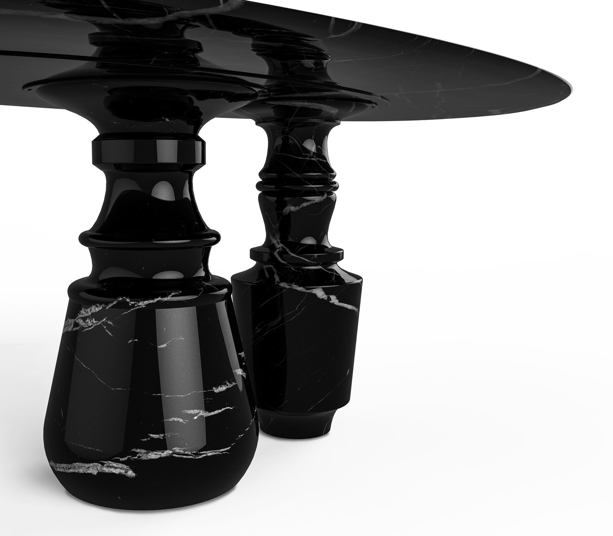 0-155 Овальный обеденный стол Pietra nero marquina Boca Do Lobo  - Вид №2