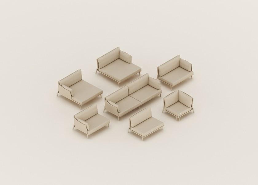 Kettal Угловое садовое кресло из ткани Vieques #41630-.../41635-... - Вид №1